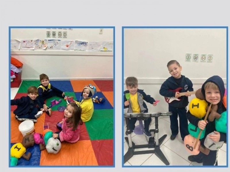 A turma do Integral Infantil Matutino confeccionou no seu espaço de vivência um mascote